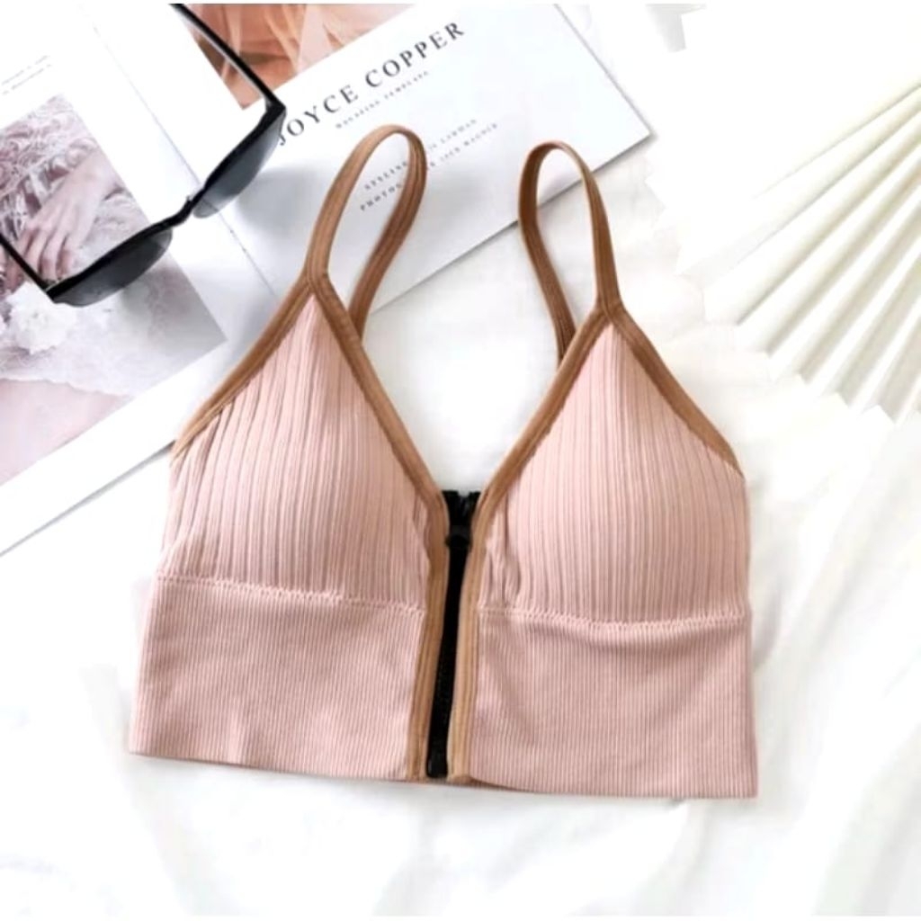 Jual {B18} Bra Sport Model Zipper Bra Tanpa Kawat Modis | Shopee Indonesia