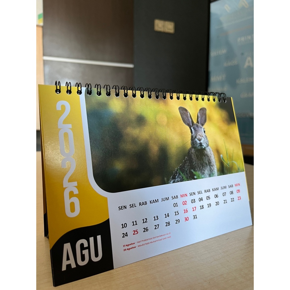 Jual Cetak Kalender Meja Perusahaan Uk. A5 13 Lembar 1 Sisi - Tatakan ...