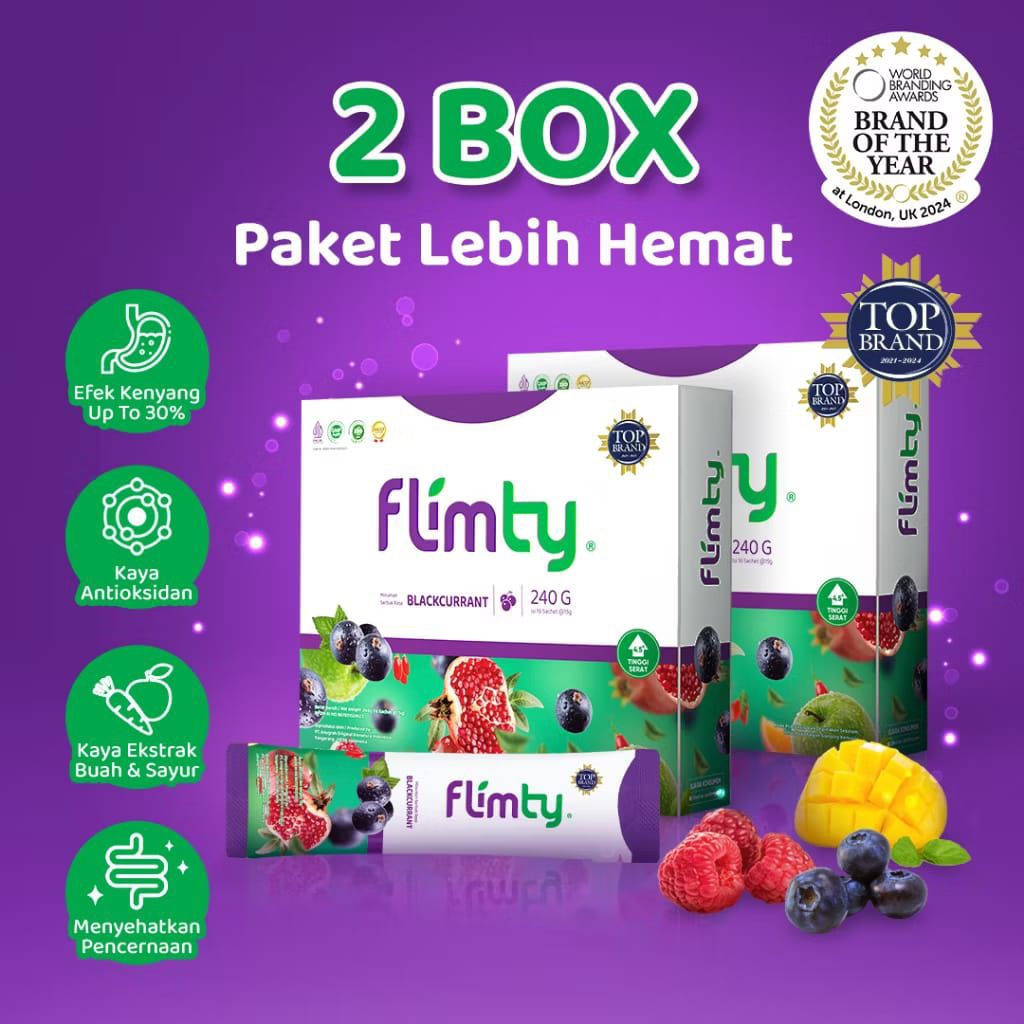 Jual Paket Flimty Fiber Original 2 Box (32 Sachet) Untuk Diet Sehat ...