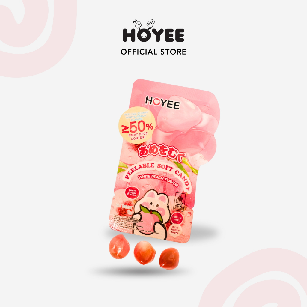 Jual HOYEE Peeling Gummy White Peach - Permen Lunak Jeli Rasa White ...