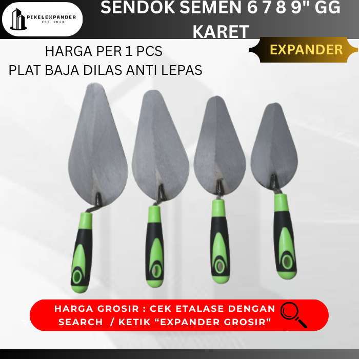 Jual Sendok Semen Centong Semen Gagang Karet 6 inch 7 inch 8 inch 9 ...