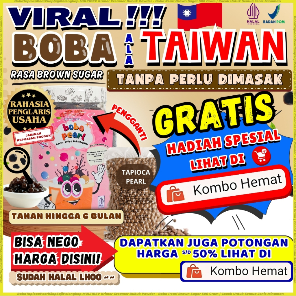 Jual BobaTapiocaPearlSiapSajiPelengkap MULTIBEV Krimer Creamer Bubuk ...