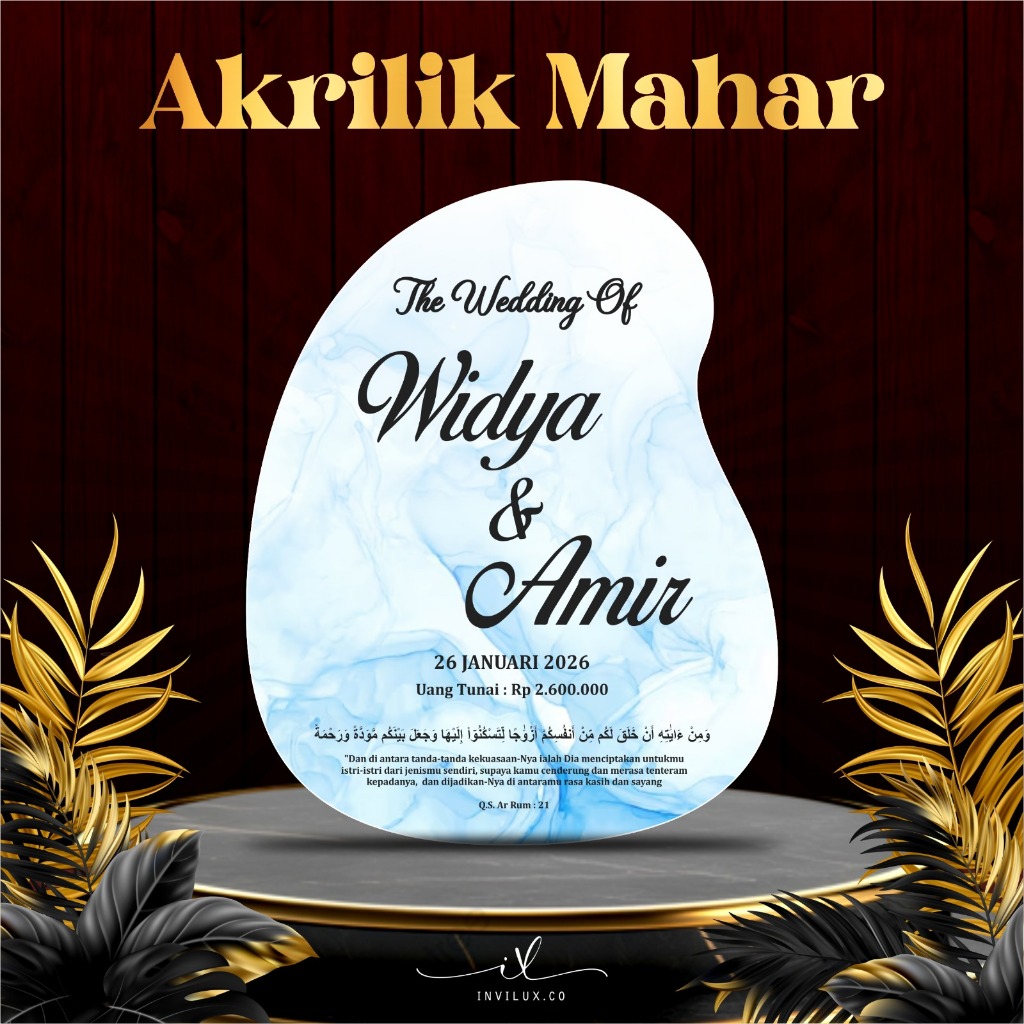 Jual DEKORASI MAHAR KEKINIAN - CUSTOM AKRILIK MAHAR MODEL TETES AIR ...