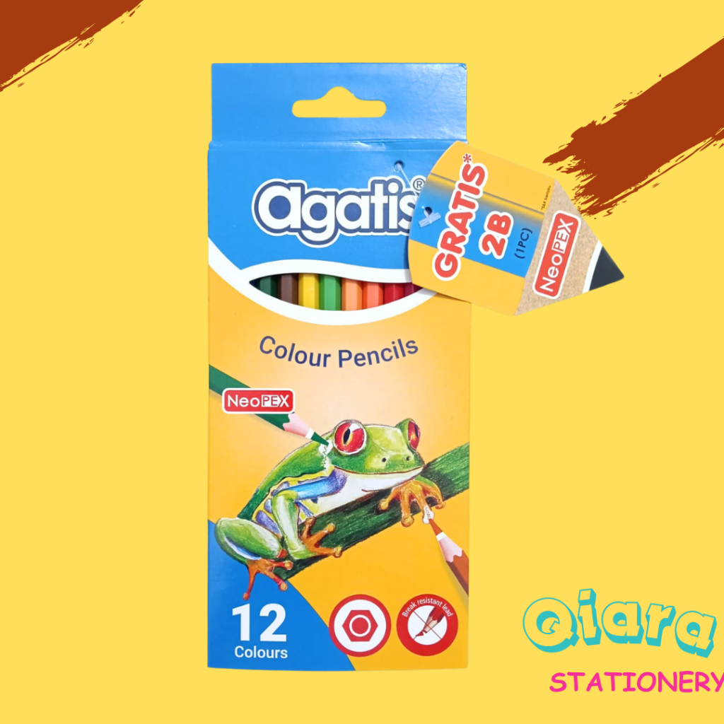 Jual Pensil Warna Agatis Neopex 12 Warna Panjang / Agatis NeoPex Colour ...