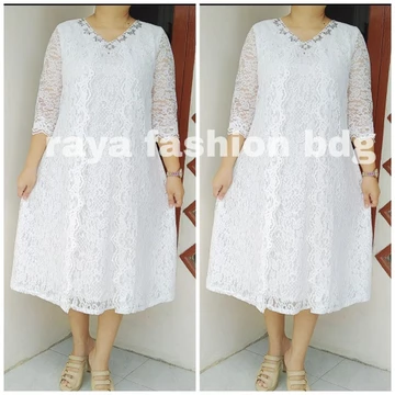 Dress Buka Tutup Sabiyan Full Brokat Xl Xxl Lapis Furing Tangan 7 8