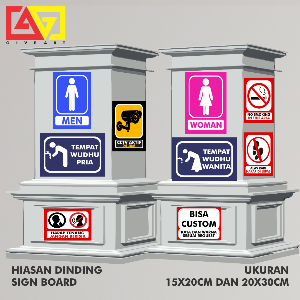 Jual Hiasan Dinding Sign Board ruangan Art Minimalis Walldecor ...