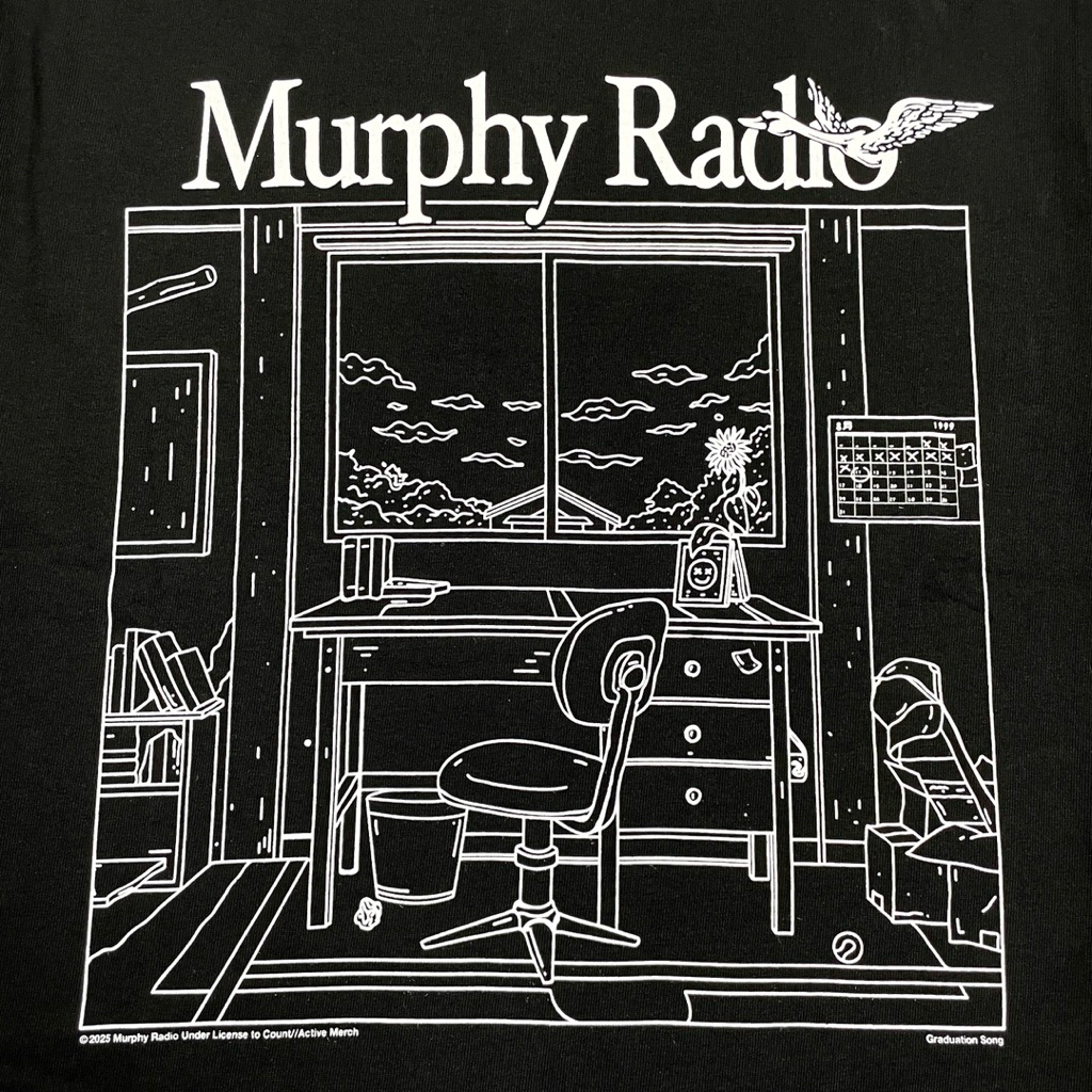 Jual Murphy Radio - Graduation Song | Tshirt Black &amp; White Original Merchandise | Shopee Indonesia