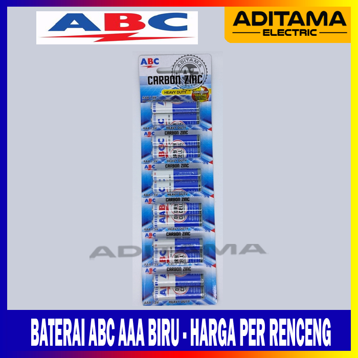 Jual BATERAI BATTERY ABC BIRU AAA R03 A3 PER RENCENG ISI 12 Pcs ...