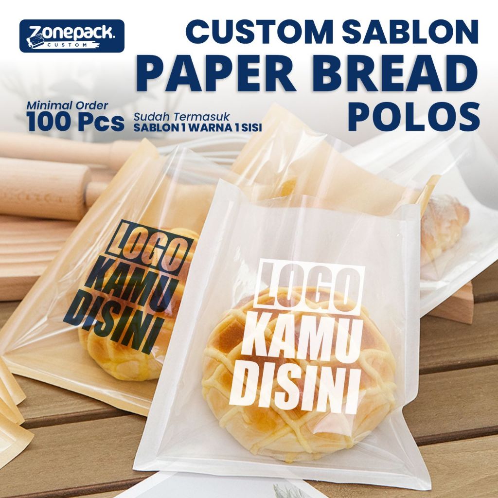 Jual Sablon Plastik Roti Polos Coklat Putih | Paper Bread | Sablon 1 ...