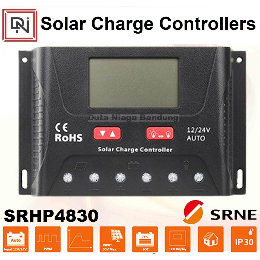 Jual Solar Charge Controller SRHP4830 SRNE PWM 30A Regulator Solar ...