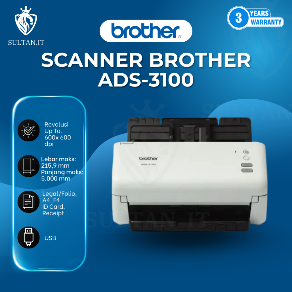 Jual Brother Scanner ADS 3100 Desktop Document ADF Duplex Scanning ...