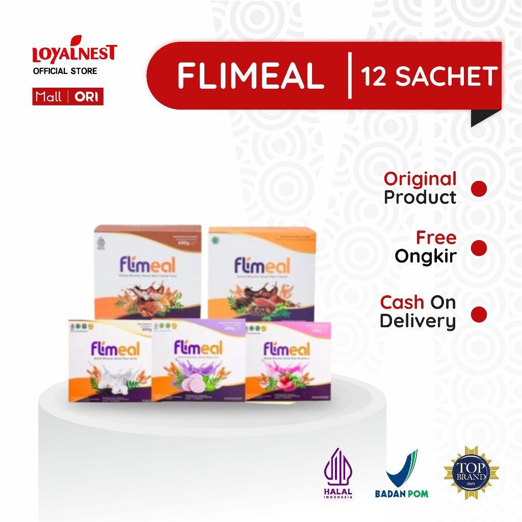 Jual FLIMEAL (MEAL REPLACEMENT) - 1 BOX (ISI 12 SACHET) - BY FLIMTY ...