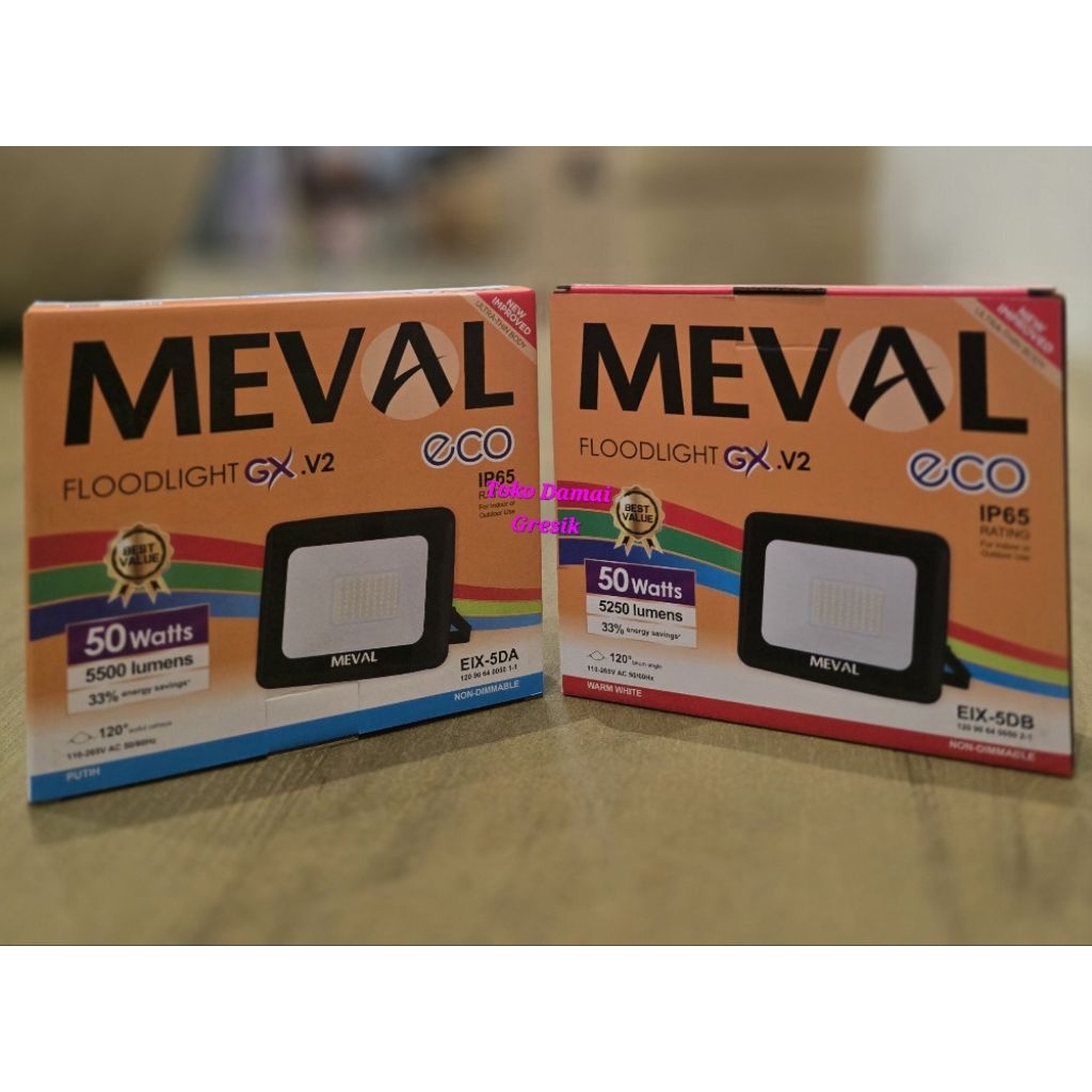 Jual Meval Floodlight GX V2 ECO 50w. Lampu Led sorot outdoor 50Watt ...