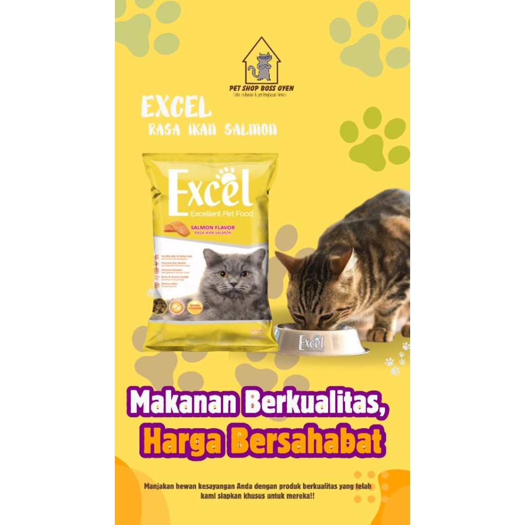Jual EXCEL PET FOOD Makanan kucing kering 500gr | Shopee Indonesia