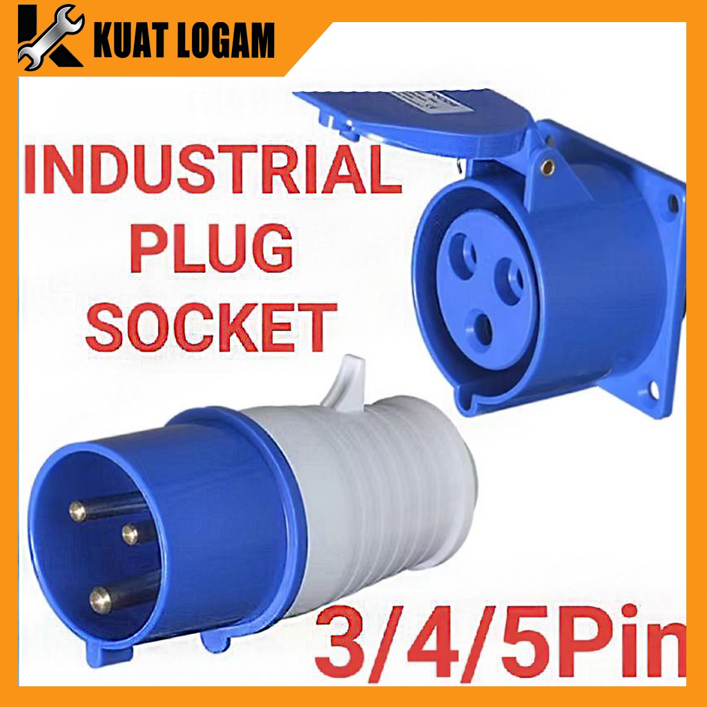 Jual 【TAHAN AIR IP44】Steker Soket Industri 16A 32A 3P 4P 5P - Plug ...