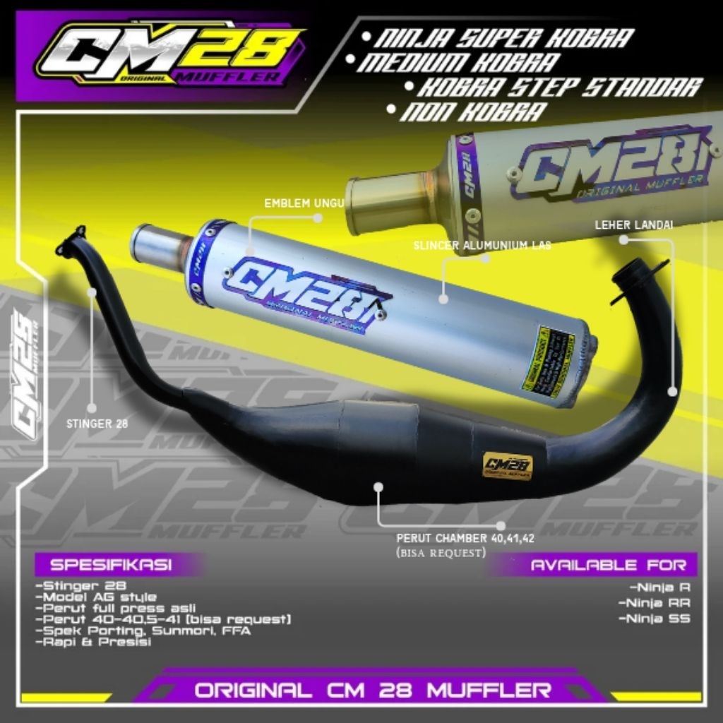 Jual Knalpot ninja R RR SS hitam coating slincer aluminium las emblem ...