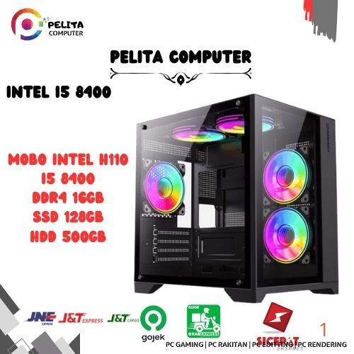 Pc Intel core i5 8400 ddr4 16gb ssd 128gb hdd 500gb GEN 8 compuper murah komputer rakitan