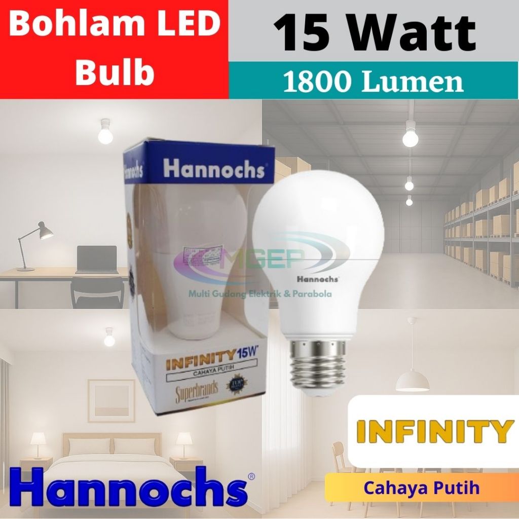 Jual Hannochs Infinity Bohlam LED Bulb 3W 5W 8W 10W 12W 15W Support ...
