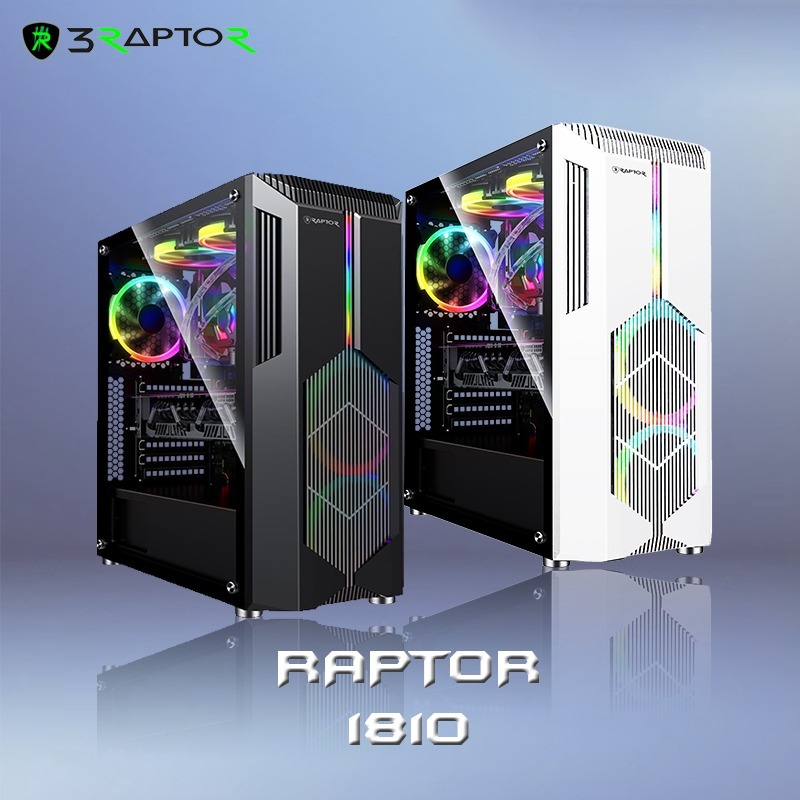 Jual Casing Gaming/PC/Office RAPTOR Black Strike 1810 - Tempered Glass ...
