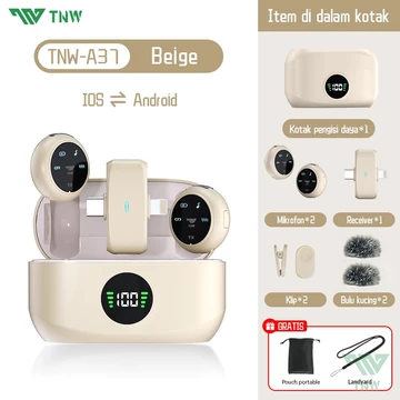 TNW A37 2 In 1 Wireless Microphone Magnetic Clip On Mic HP Plug Play Wireless Lavalier Mikrofon