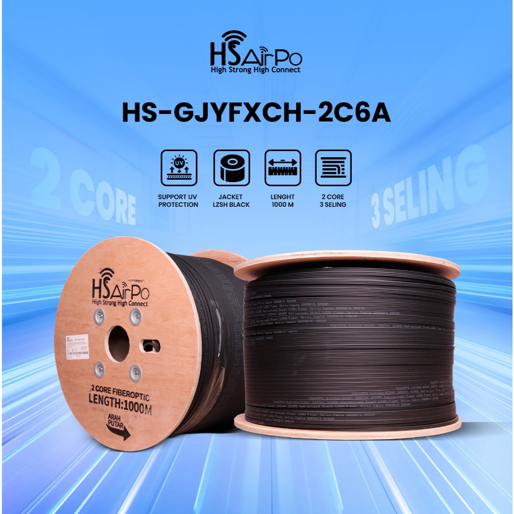 Jual HSAirPo Kabel Fiber Optik 2 Core Dengan Penguat FRP 2x0.45mm ...