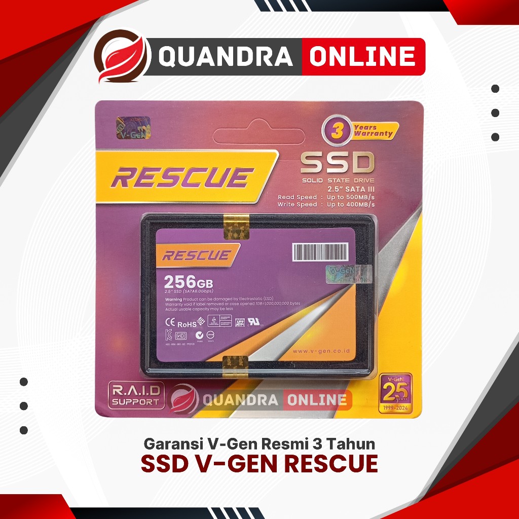 Jual SSD V-Gen Rescue 256GB - Sata 3 VGen 256 GB 2.5
