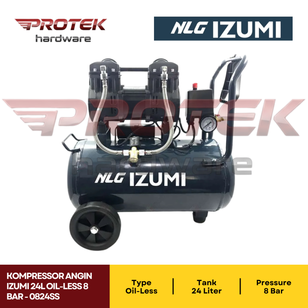 Jual Kompressor Angin SILENT NLG IZUMI 0824SS Tanpa Oli Super Speed Oil ...