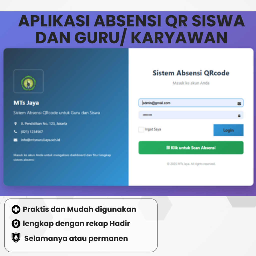 Jual (TERMURAH) SOURCODE ABSENSI QR PERMANEN LENGKAP DENGAN PANDUAN ...