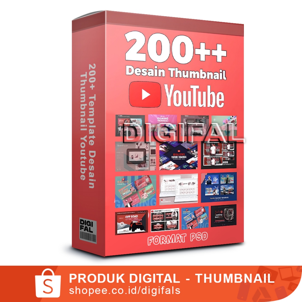 Jual 200+ Template Desain Thumbnail Youtube Format PSD Siap Edit dan ...