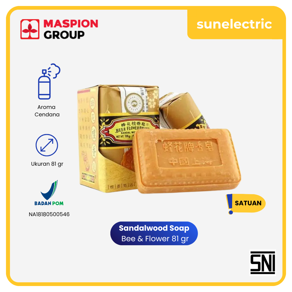Bee & Flower Sabun Kualitas Ekspor / Export Sabun Batang Tawon ASLI 81 gr - 1 PCS
