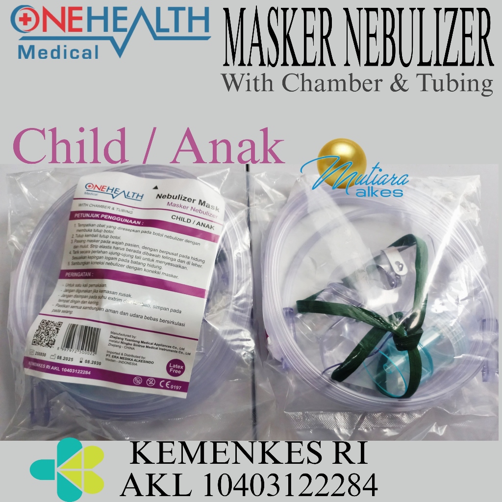 Jual (MUTIARA ALKES) MASKER NEBULIZER GEA / Medical Nebuliser Mask ...
