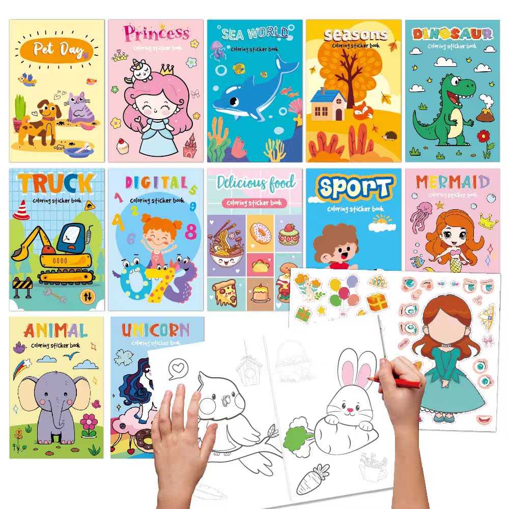 Jual A0126-136 | Coloring Sticker Book | Buku Mewarnai + Stiker Edukasi ...