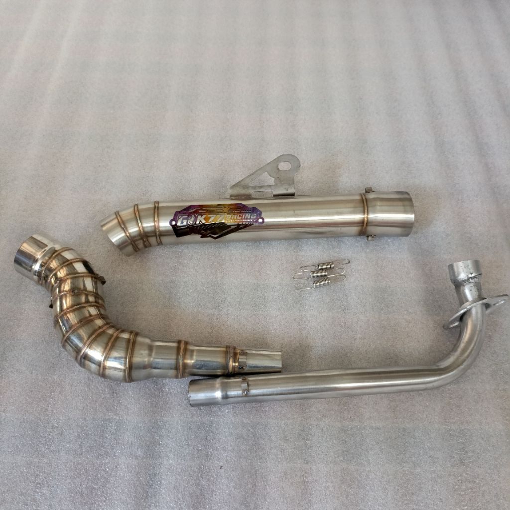 Jual Original Gaok77 Open spec pipe 1set big elbow 51mm for Wave / Xrm ...