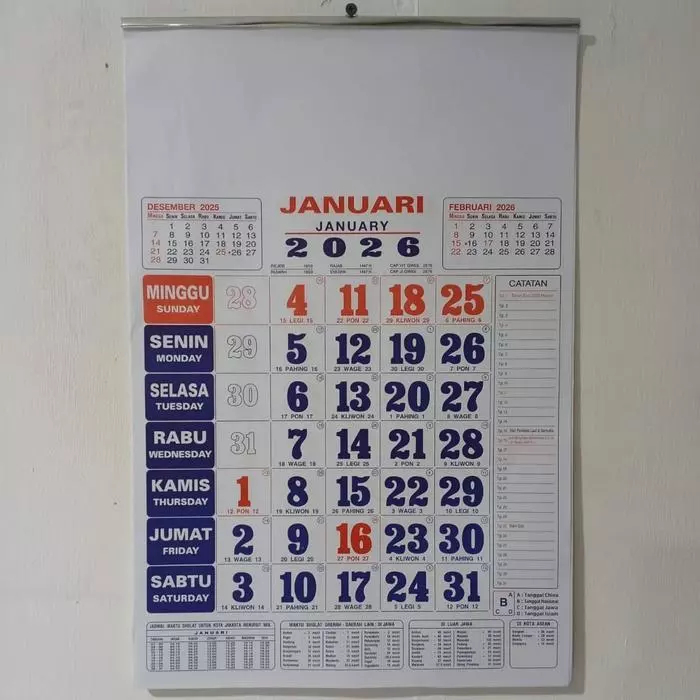 Jual Kalendar Kalender Kerja Dinding 2026 Sedang Kertas | Shopee Indonesia