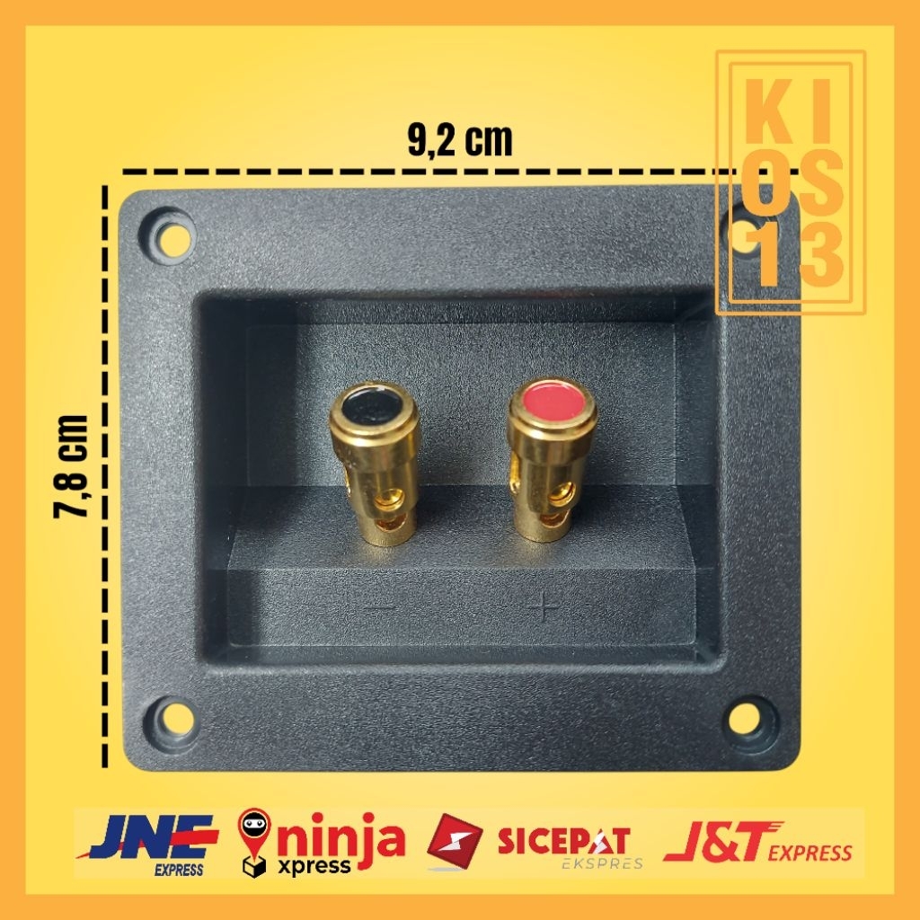 Jual Terminal Box Speaker Binding Post Gold Jepit PERSEGI PANJANG ...