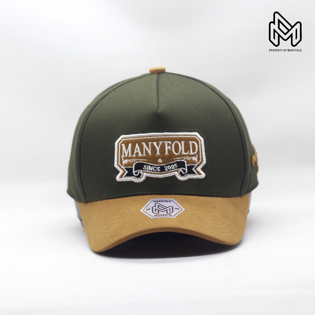 Jual MANYFOLD - Topi visor pendek kombinasi army gold bordir timbul ...