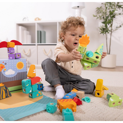 Jual Melissa & Doug Blockables™ Dinosaur Snap and Play, Mix and Match ...