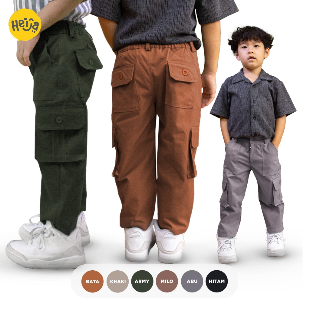 Jual HEIJA | ROCKY CARGO PANTS - Celana Kargo Anak Panjang Warna Polos ...