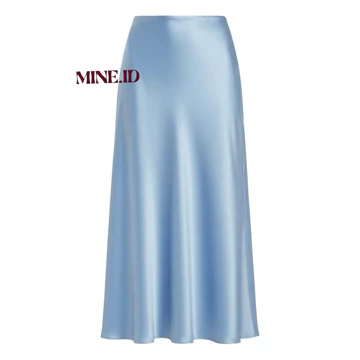 Rok Satin Silk Premium Maxi A Line Satin Skirt Rok Satin Duyung Size S XXXL 3XL Mine Skirt