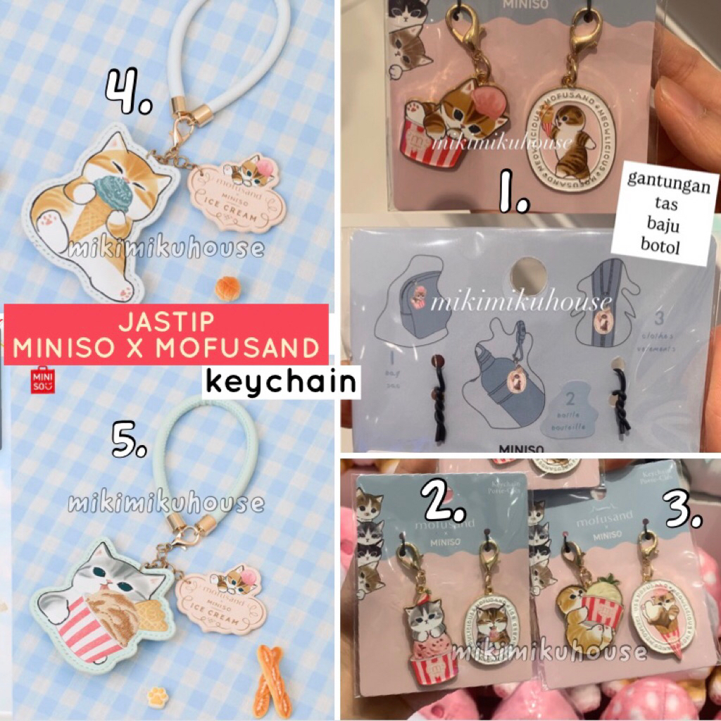 Jual MINISO x MOFUSAND KEYCHAIN KEYRING METAL GANTUNGAN TAS BOTOL ...