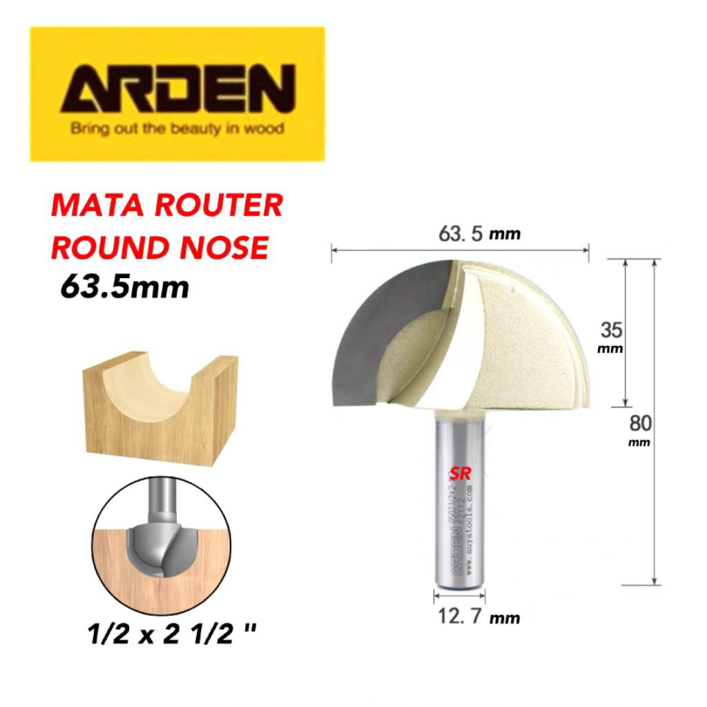 Jual Mata Router/ Profil 63.5 mm As 1/2×2-1/2 Round Nose/ Core Box Bits ...