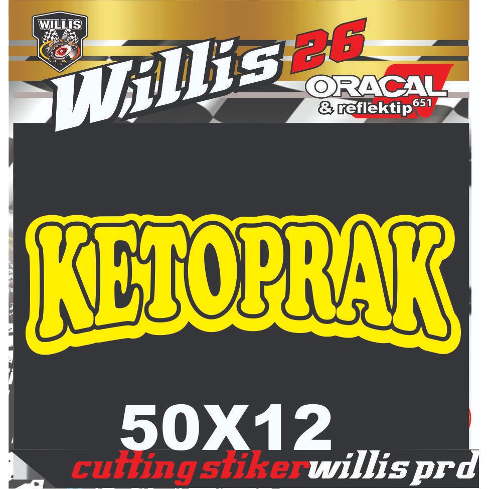 Jual CUTTING STICKER TULISAN KETOPRAK STICKER TEMPELAN UNTUK NAMA ...