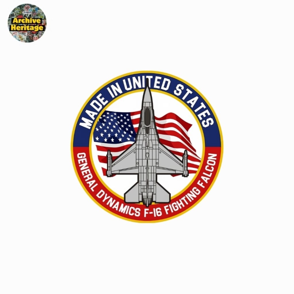 Jual sticker General Dynamics F-16 Fighting Falcon made in usa usaf ...