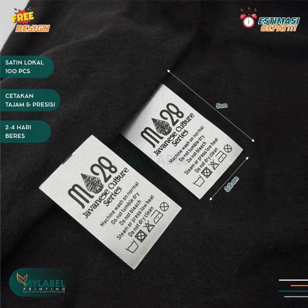 Jual ( 100PCS/LABEL SATIN LOKAL / label baju custom /label merk /label ...