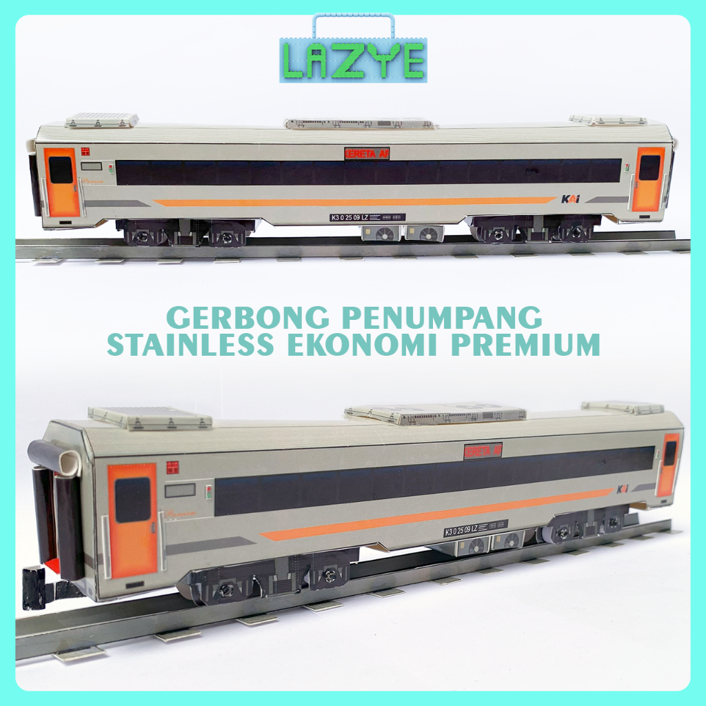 Jual Lazye Miniatur Gerbong Kereta Penumpang Ekonomi Premium Kai