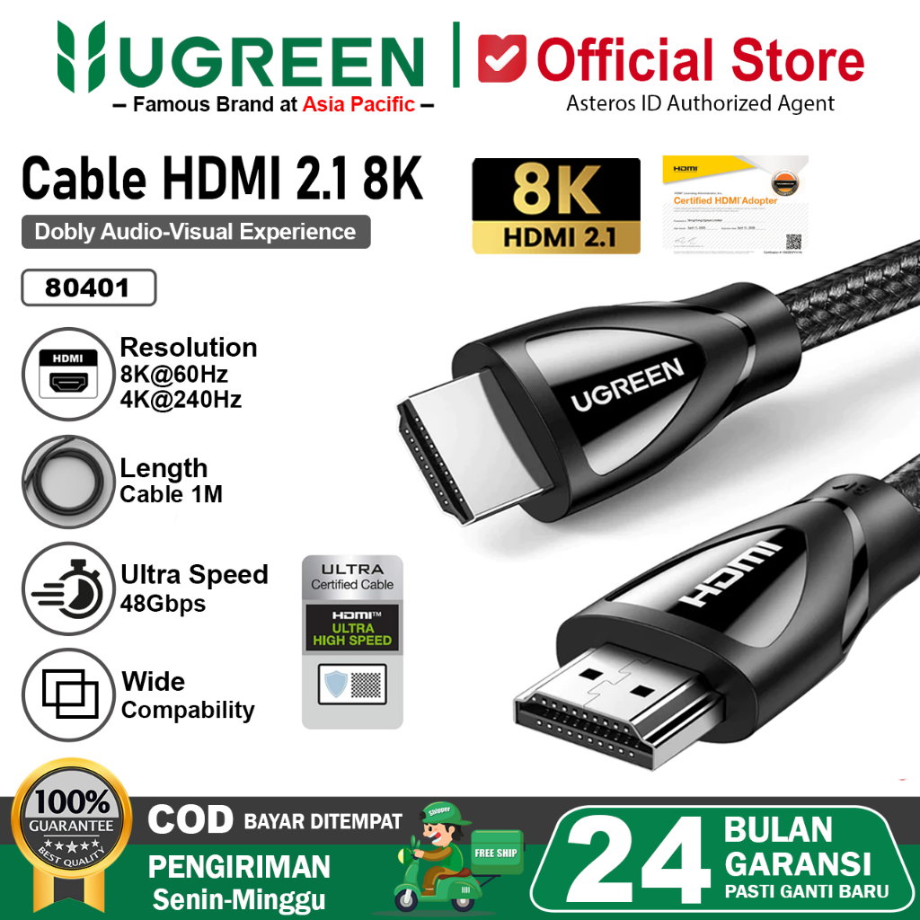 UGREEN Kabel HDMI 8K 60hz 4K 120hz 48Gbps Ultra High Speed