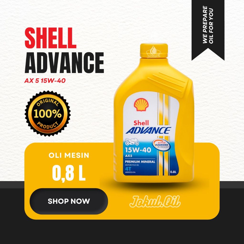 Jual Oli Motor Honda Revo Shell AX5 15W-40 Synthetic Based (0.8L ...