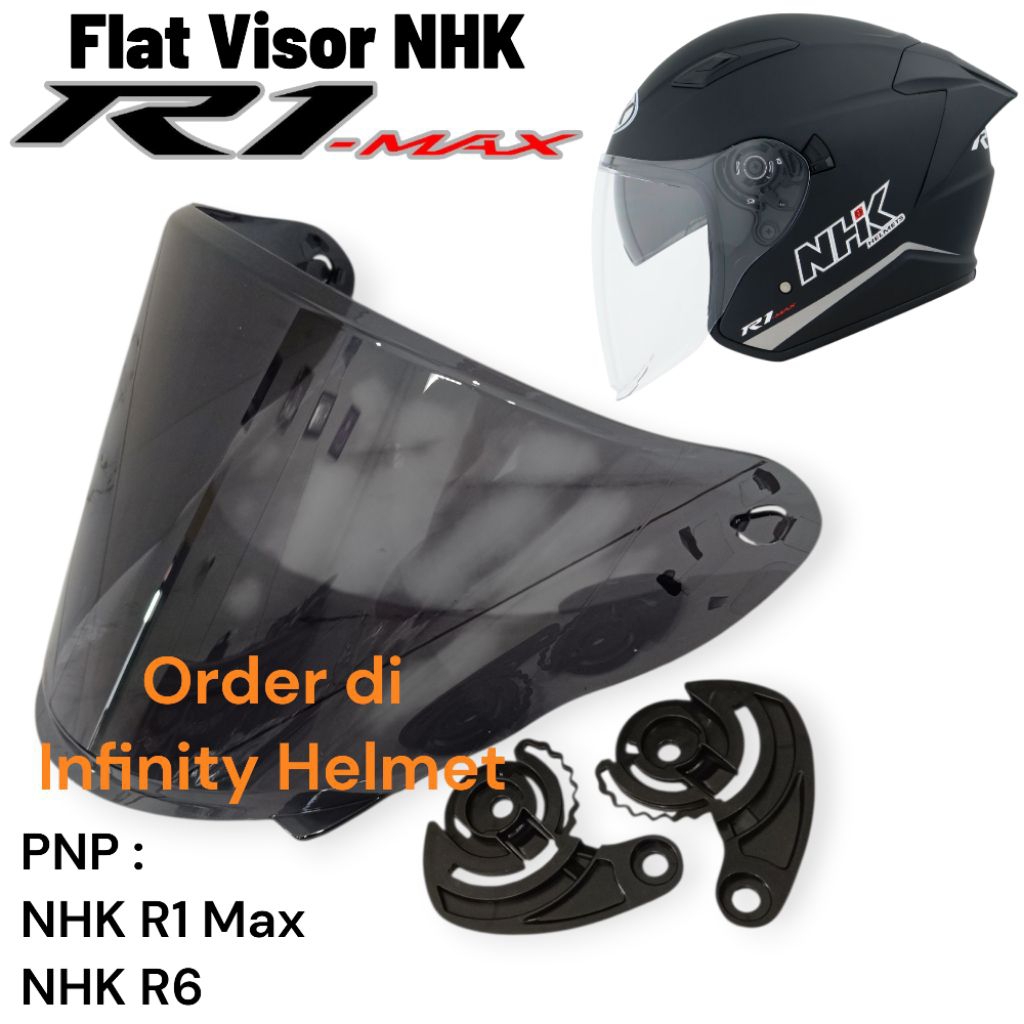 Jual Kaca Flat Visor Helm NHK R1 Max Elite PNP NHK R6 Free Rachet ...