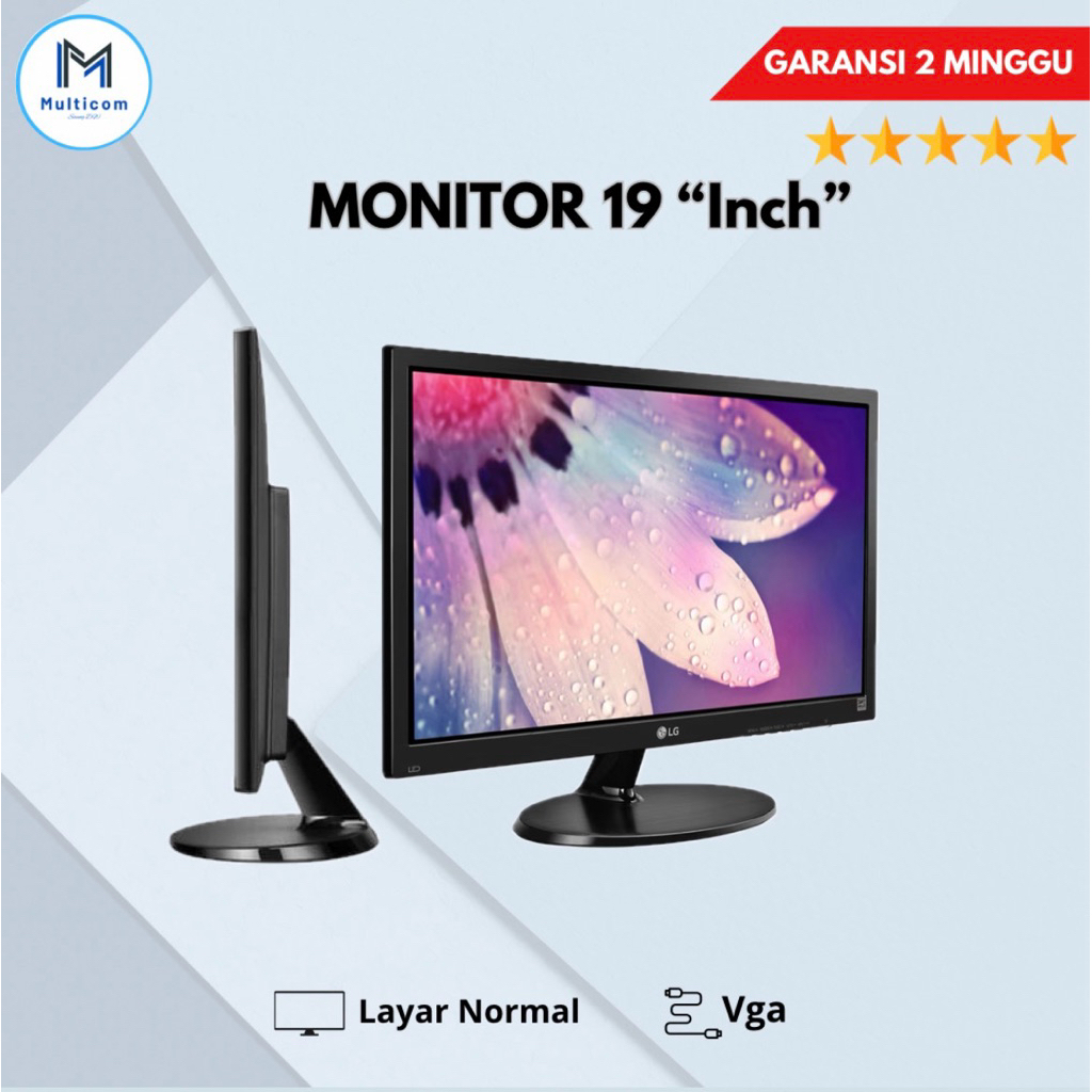Jual Monitor/pc/komputer/cctv 19 inch normal second bergaransi | Shopee ...