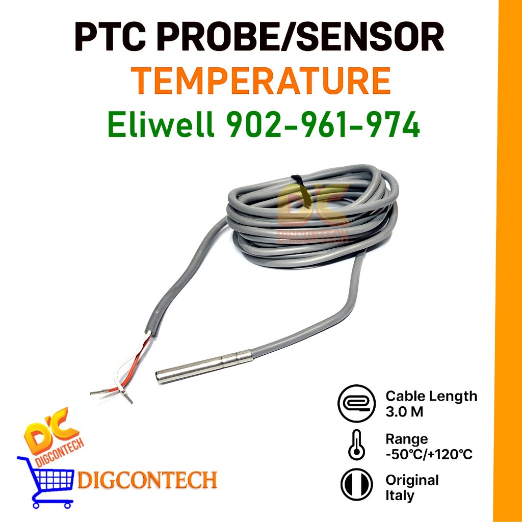 Jual Sensor Temperature Probe PTC Eliwell 3 M Gray cap Stainless 2 ...